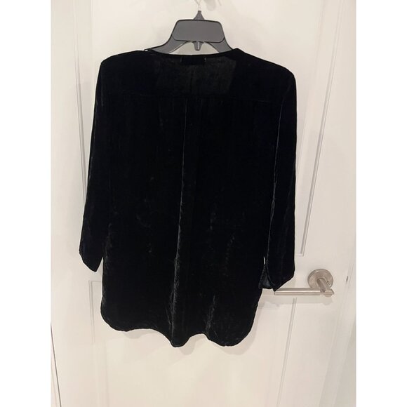 CP Shades Black Velvet Tunic Top Blouse MEDIUM Rayon Silk - Picture 5 of 7